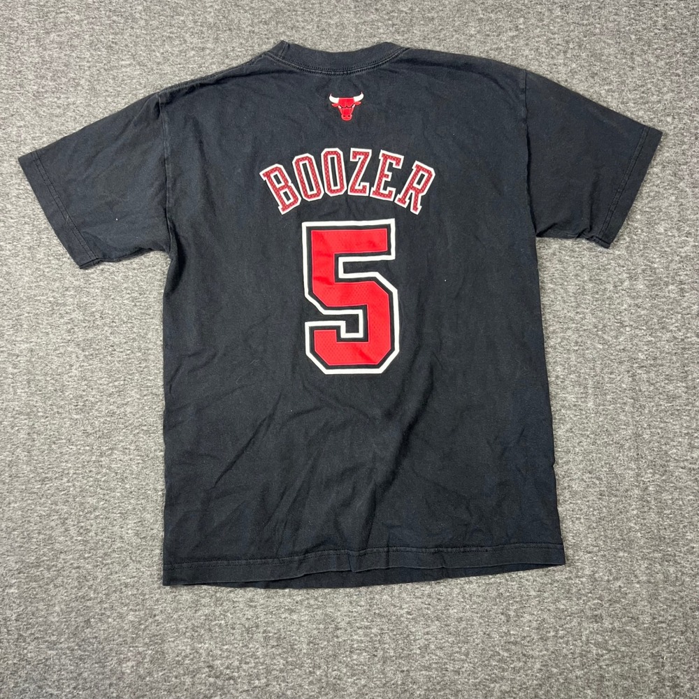Adidas Chicago Bulls Carlos Boozer #5 T-Shirt Mens Medium Black NBA Basketball